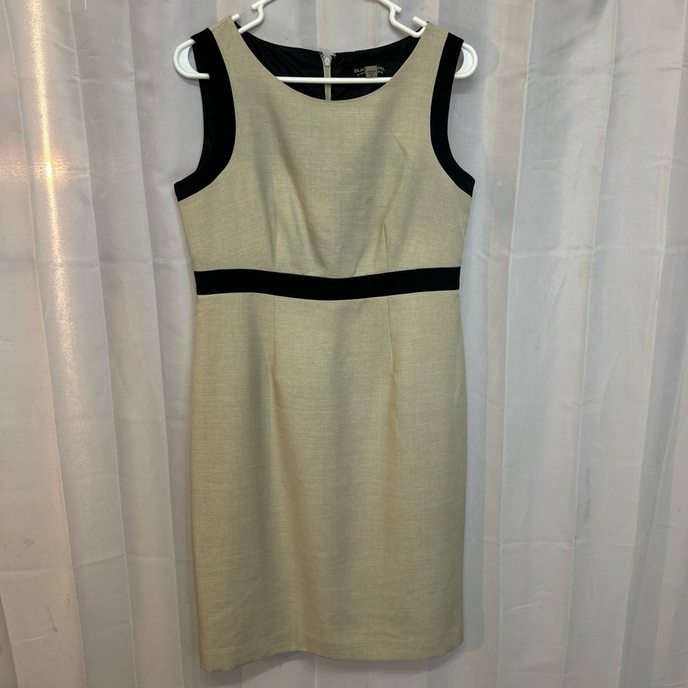 Evan Picone Beige and Black Midi Dress